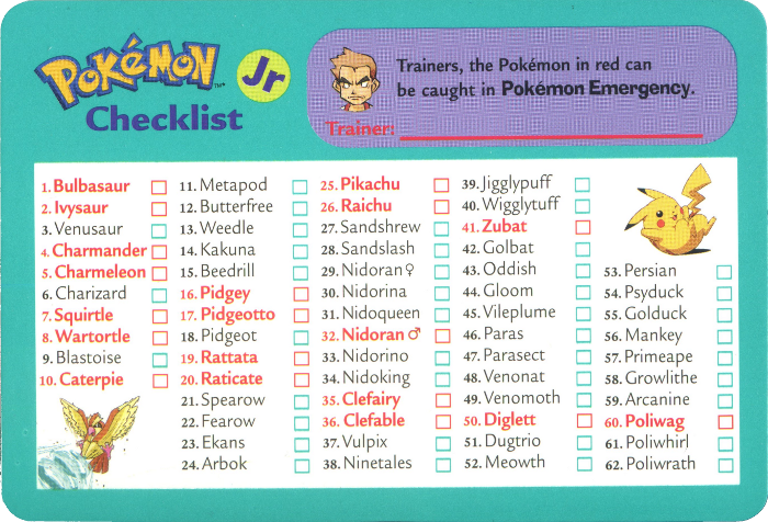 Fichier:Pokémon Jr. - Checklist recto.png