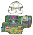 Plan de la Rue du Dôme Royal et du Dôme Royal dans Pokémon Soleil et Lune.