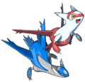 Artwork pour l'événement Pokémon Légendaire, avec Latios.