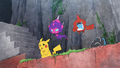 Pikachu (de Sacha), Vémini (de Sacha) et Motisma-Dex (de Sacha)