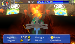 Le joueur devant une Porte Rouge sertie de flammes.