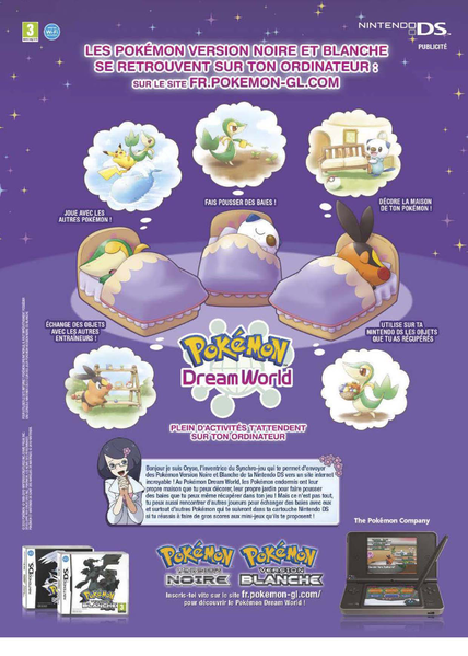 Fichier:Publicité Dream World Pokemon NB - Page 2 Picsou Magazine 473 Aout 2011.png