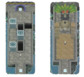 Plan de l'intérieur des Ruines de l'Au-Delà dans Pokémon Soleil et Lune.