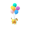 Dans Pokémon GO (ballons multicolores)
