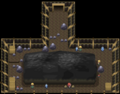Le sous-sol de la Mine Charbourg dans Pokémon Platine.
