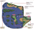 Plan de la Route 15 dans Pokémon Ultra-Soleil et Ultra-Lune.