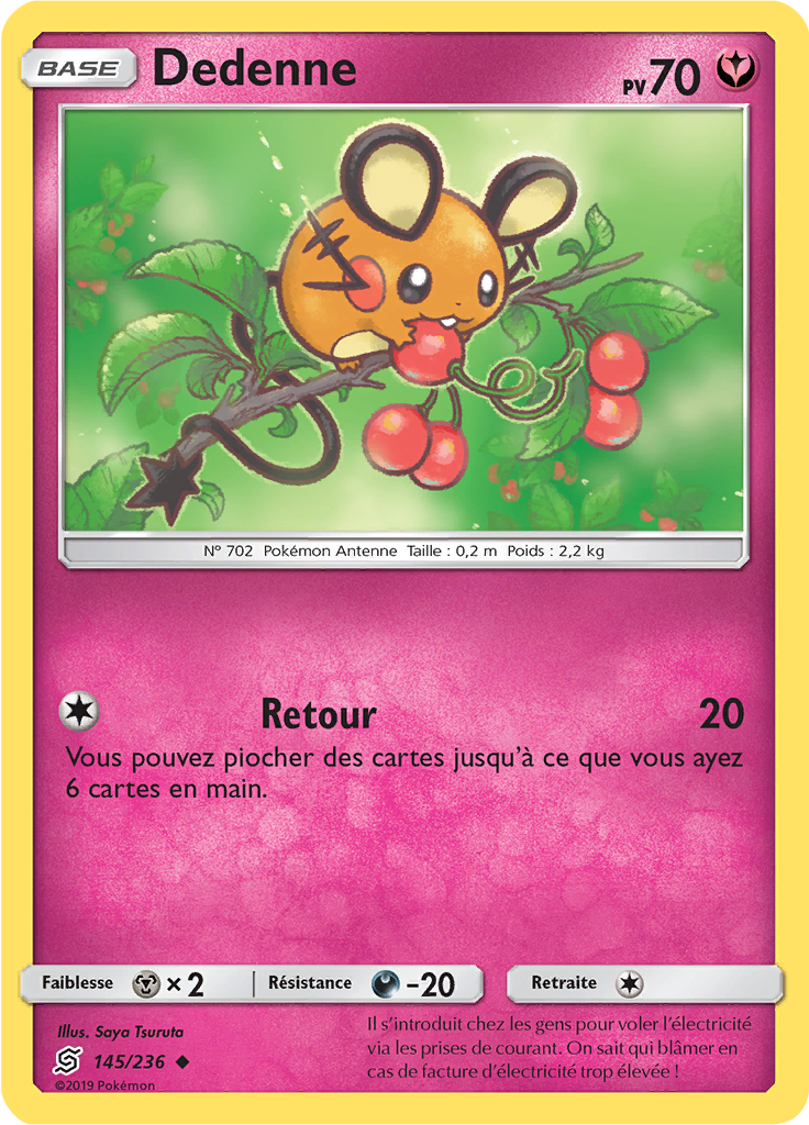 Dedenne Soleil Et Lune Harmonie Des Esprits 145 Pokepedia