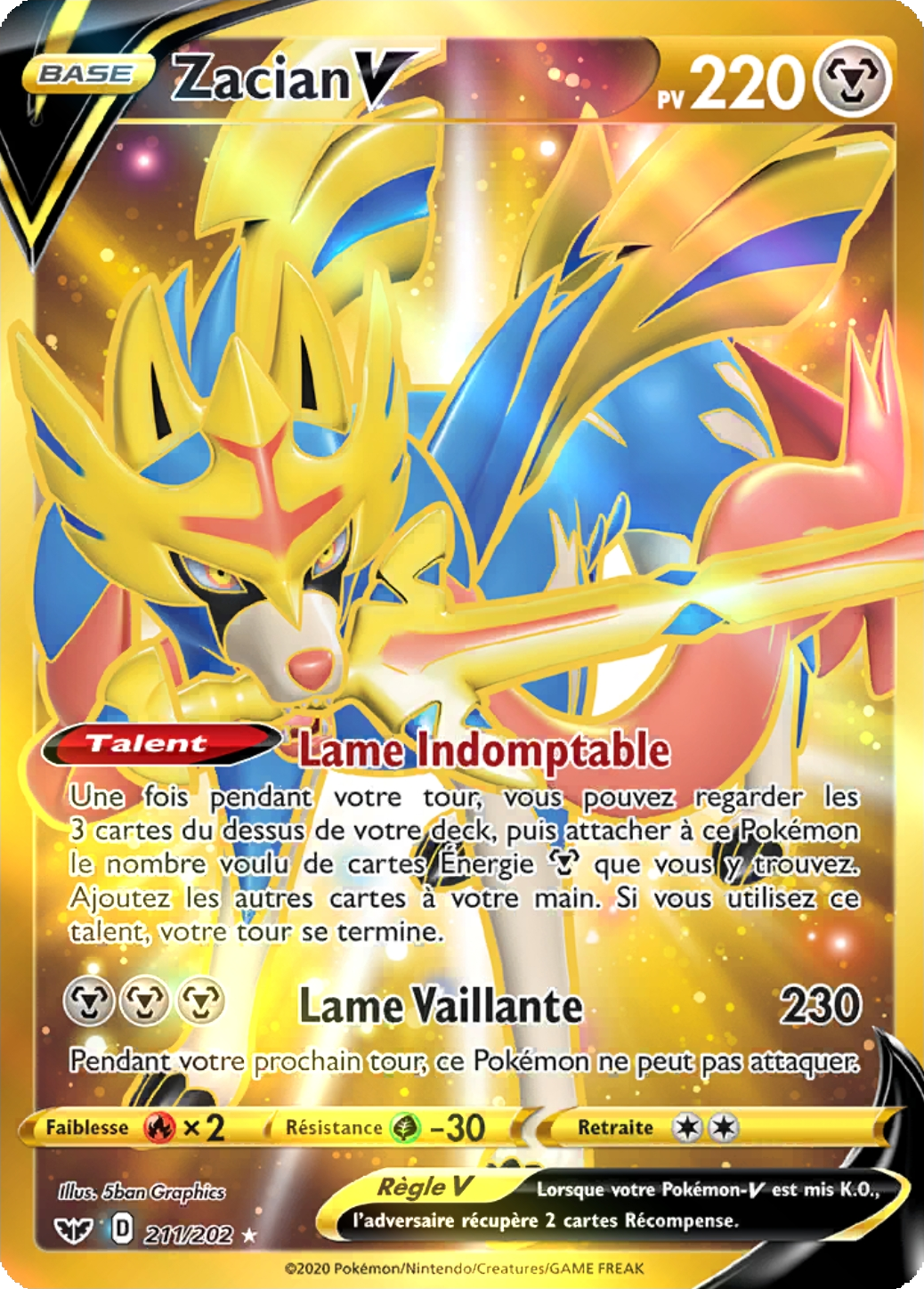 Zacian-V (Épée et Bouclier 211) — Poképédia