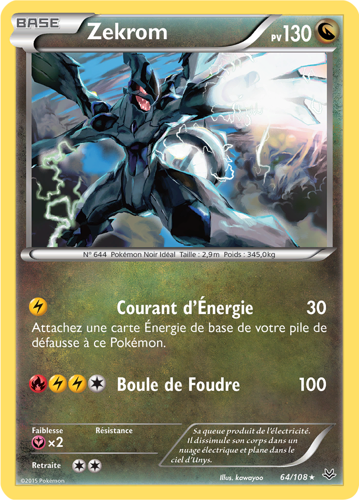 Zekrom Xy Ciel Rugissant 64 — Poképédia