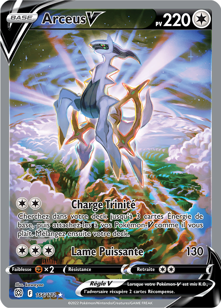 Carte Pokémon arceus v star arc-en-ciel neuf 10/10