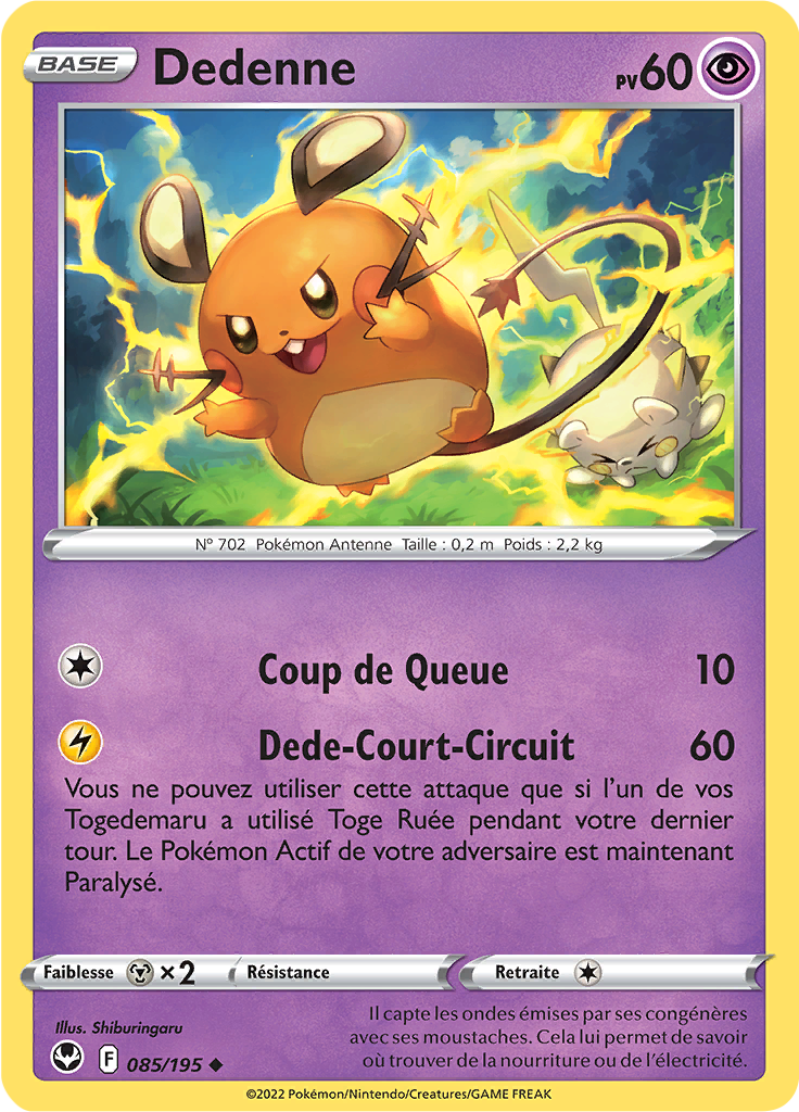 Dedenne (Épée et Bouclier Tempête Argentée 085) — Poképédia