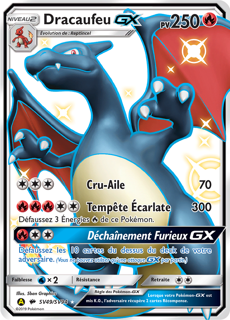 Dracaufeu GX - carte Pokémon 9/68 Destinées occultes