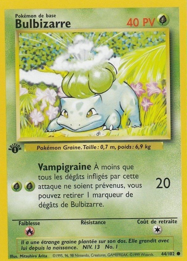 Carte Pokémon - Set de base - Bulbizarre - Dracobalt