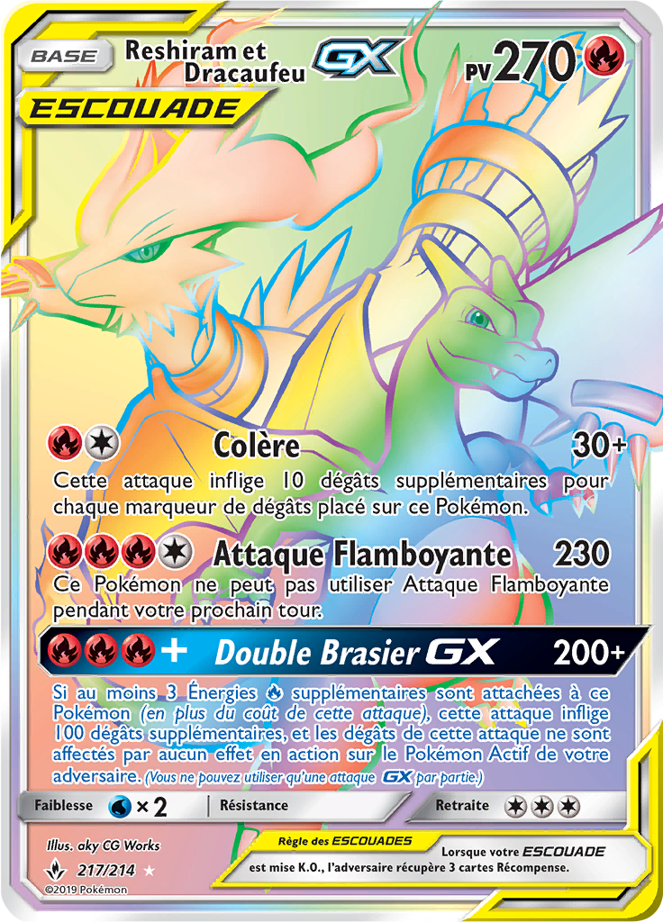 Reshiram et DracaufeuGX (Soleil et Lune Alliance Infaillible 217) — Poképédia