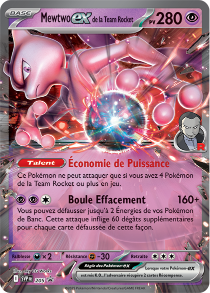 Mewtwo-ex de la Team Rocket (Promo SV 205)