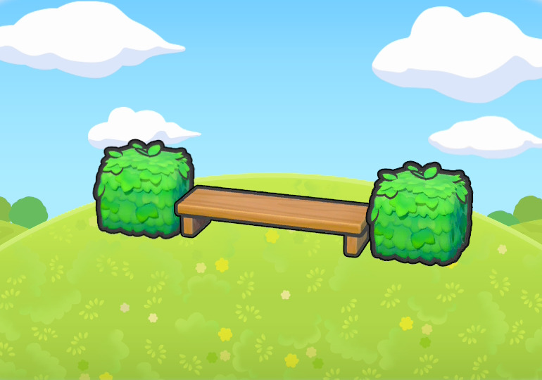 Fichier:Banc près de buissons Pokopia.png