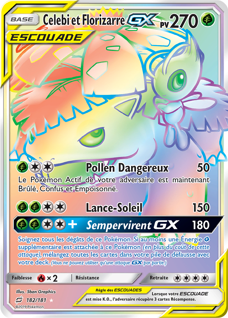 Celebi et Florizarre-GX (Soleil et Lune Duo de Choc 182)