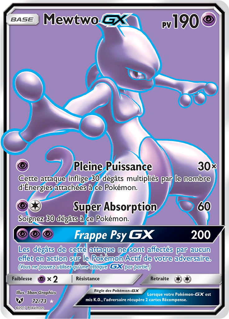 0€01 sur Carte de jeu en métal anglais pour Pokémon Mewtwo GX