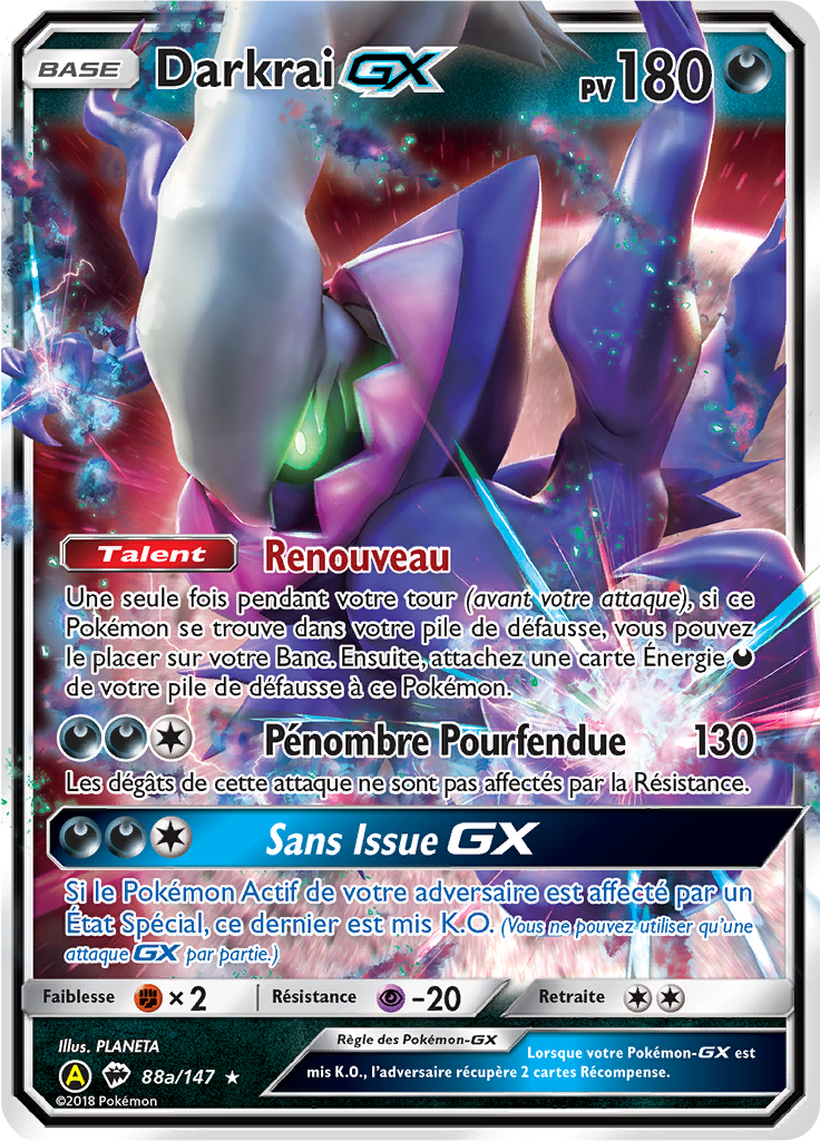 Darkrai-GX (Soleil et Lune Ombres Ardentes 88a)