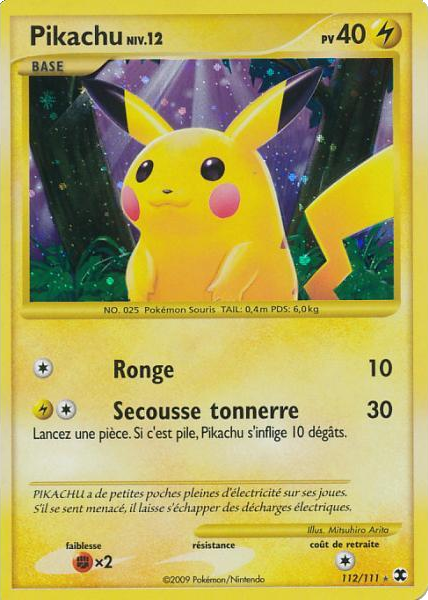 pokémon platine pikachu - carte pokémon pikachu rare