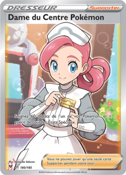 Dame du Centre Pokémon (Épée et Bouclier Voltage Éclatant 185)