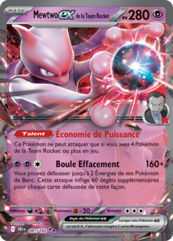 Mewtwo-ex de la Team Rocket (Écarlate et Violet Rivalités Destinées 081)