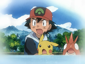 AG169 - Pikachu et Écrapince de Sacha (Flash-back).png