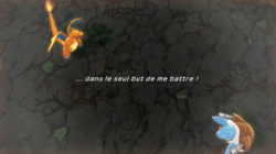 Dracaufeu et Tortank attaqués par Mewtwo au fond de la grotte.