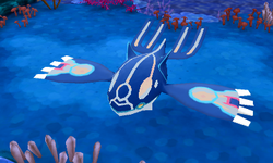 Primo-Kyogre met au défi le joueur.