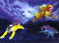Image de Raikou, Entei et Suicune (bêtes légendaires) pour l'extension Neo Revelation