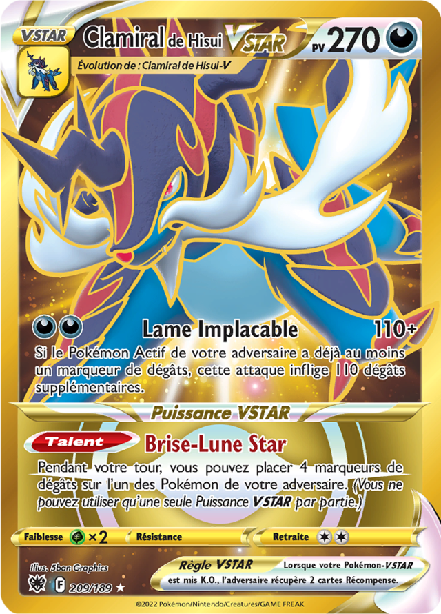 Clamiral de Hisui-VSTAR (Épée et Bouclier Astres Radieux 209) — Poképédia