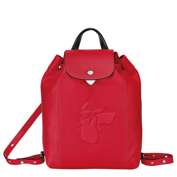 Fichier:Longchamp Sac à dos rouge avant.png
