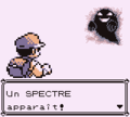 Un Spectre d'Osselait (non visible) dans Pokémon Rouge, Bleu et Jaune.