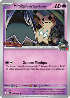 Mimiqui de la Team Rocket (Écarlate et Violet Rivalités Destinées 087)
