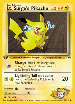 Lt. Surge's Pikachu (Gym Heroes 81)