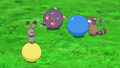 Sapereau de Goh , Mimitoss de Goh , Rattata de Goh et Fouinette Fouinette de Goh (de Goh)