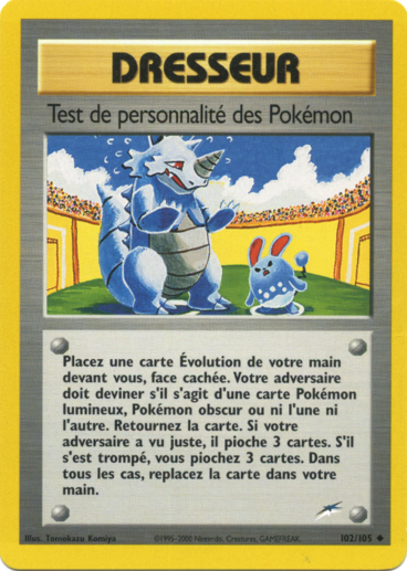 Test de personnalité des Pokémon (Neo Destiny 102)