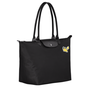 Longchamp Sac épaule noir trois quart.png