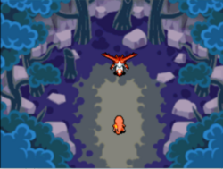 Une Latias apeurée au fond du donjon.