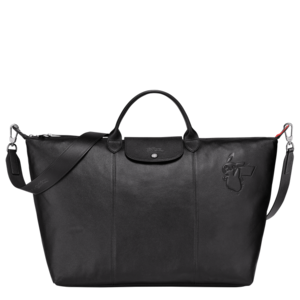 Longchamp Sac de voyage noir avant.png