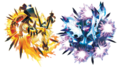 Solgaleo, Lunala et Necrozma de Pokémon Soleil et Lune ou Pokémon Ultra-Soleil et Ultra-Lune
