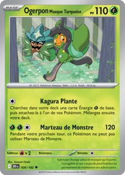 Ogerpon Masque Turquoise (Écarlate et Violet Rivalités Destinées 026)