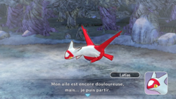 Une Latias apeurée au fond du donjon.