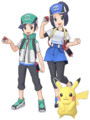 Artwork de Scottie, Bettie et Pikachu pour Pokémon Masters EX.