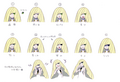 Les expressions d'Elsa-Mina pour Pokémon Soleil et Lune.