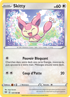 Skitty (Épée et Bouclier Ténèbres Embrasées 141)