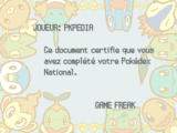 Pokédex National (capture d'écran Pt)