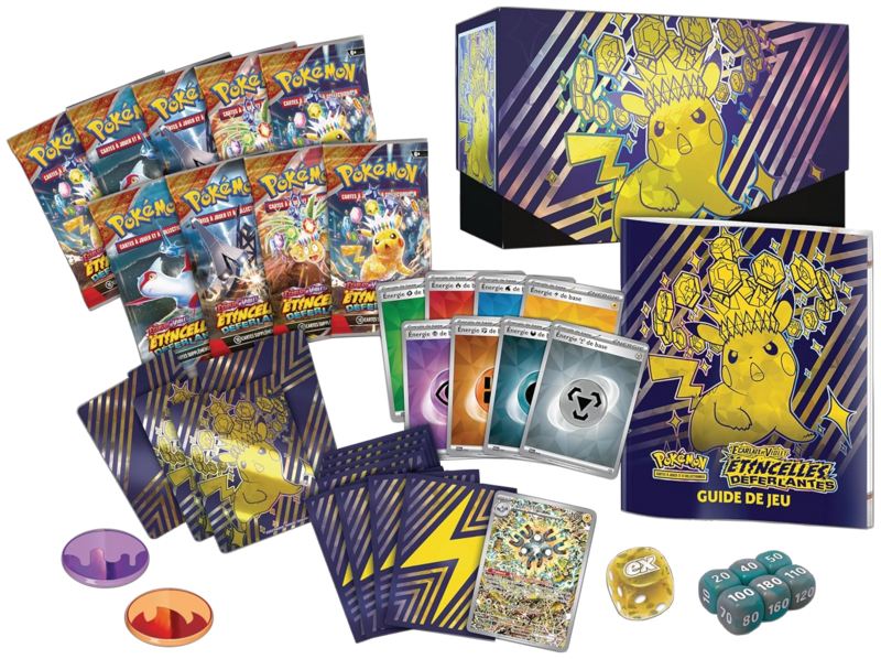 Fichier:Coffret Dresseur d'élite Écarlate et Violet Étincelles Déferlantes Contenu.png