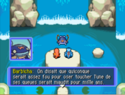 Barbicha parle de la malédiction de Feunard au joueur et à son partenaire.
