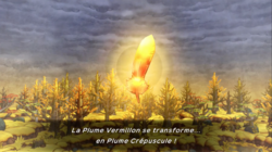 La Plume Vermillon se transforme en Plume Crépuscule.